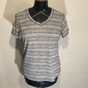 Women’s Reebok Performance X-Dri Moisture Wicking Athletic Shirt Black and Grey